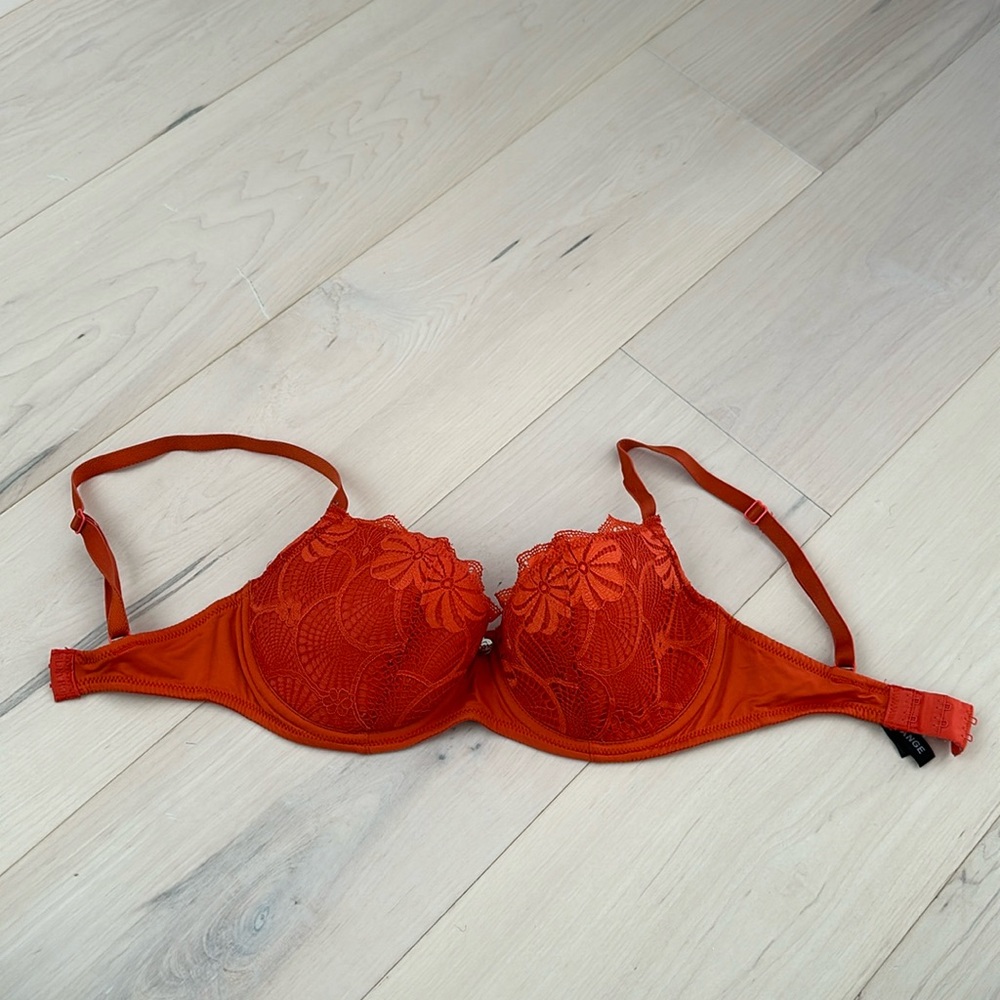 Change Lingerie 28G Orange Bra Lined Underwire Balconette Bra